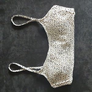 Womens size Large cream with black speck bikini top.